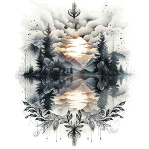 natural-scenery-tattoo – tattoo design ideas free ai generated – neotraditional-solid-fill – for-elbow – Gallery: nature-inkby-ai