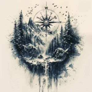 natural-scenery-tattoo – tattoo design ideas free ai generated – neotraditional-vivid-detail – for-nape – Gallery: nature-inkby-ai