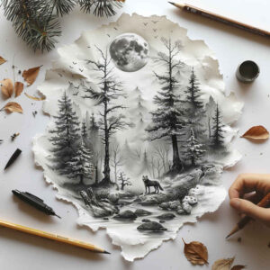 natural-scenery-tattoo – tattoo design ideas free ai generated – realism-illustrative-style – for-lower-back – Gallery: nature-inkby-ai