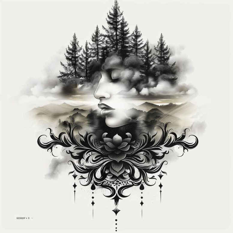 natural-scenery-tattoo – tattoo design ideas free ai generated – realism-smooth-gradients – for-forearm – Gallery: nature-inkby-ai