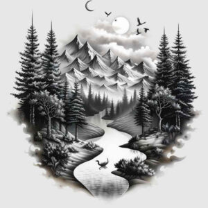 nature-light-tattoo – tattoo design ideas free ai generated – neotraditional-bold-texture – for-stomach – Gallery: nature-inkby-ai