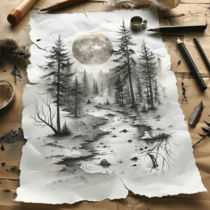 nature-light-tattoo – tattoo design ideas free ai generated – neotraditional-layered-fill – for-lower-chest – Gallery: nature-inkby-ai
