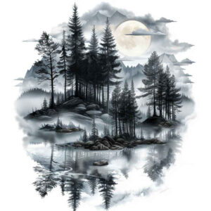 nature-light-tattoo – tattoo design ideas free ai generated – realism-blended-gradients – for-ankle – Gallery: nature-inkby-ai