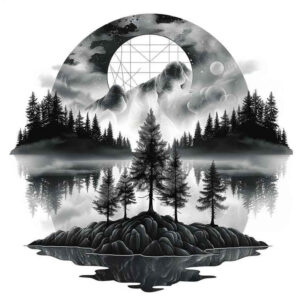 nature-light-tattoo – tattoo design ideas free ai generated – surrealism-distorted-reality – for-upper-arm – Gallery: nature-inkby-ai