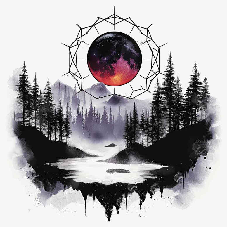 nature-motion-tattoo – tattoo design ideas free ai generated – realism-precise-gradient – for-upper-thigh – Gallery: nature-inkby-ai