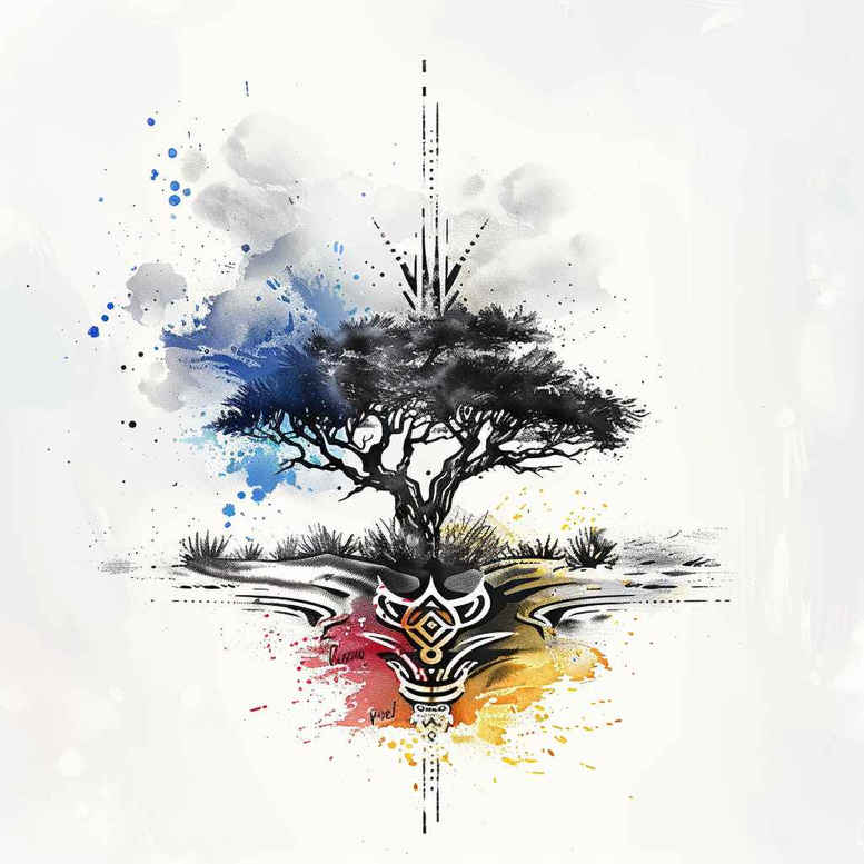 nature-motion-tattoo – tattoo design ideas free ai generated – surrealism-unearthly – for-lower-back – Gallery: nature-inkby-ai