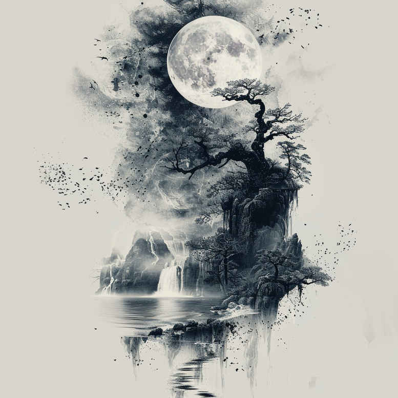 nature-tattoo – tattoo design ideas free ai generated – neotraditional-dynamic-linework – for-sternum – Gallery: nature-inkby-ai