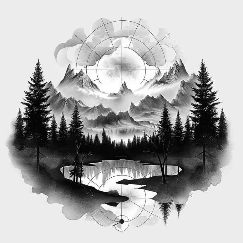 nature-tattoo – tattoo design ideas free ai generated – neotraditional-gradient-fills – for-arm – Gallery: nature-inkby-ai
