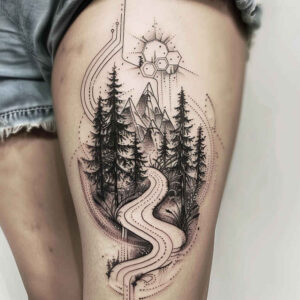nature-tattoo – tattoo design ideas free ai generated – neotraditional-refined-lines – for-fingers – Gallery: nature-inkby-ai