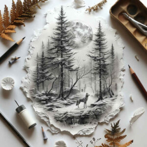 peaceful-nature-tattoo – tattoo design ideas free ai generated – surrealism-spectral-hues – for-spine – Gallery: nature-inkby-ai
