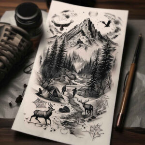 plant-tattoo – tattoo design ideas free ai generated – realism-dynamic-shadows – for-upper-back – Gallery: nature-inkby-ai