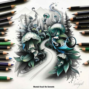 river-tattoo – tattoo design ideas free ai generated – neotraditional-defined-outlines – for-toe – Gallery: nature-inkby-ai