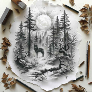 river-tattoo – tattoo design ideas free ai generated – surrealism-unreal – for-scapula – Gallery: nature-inkby-ai