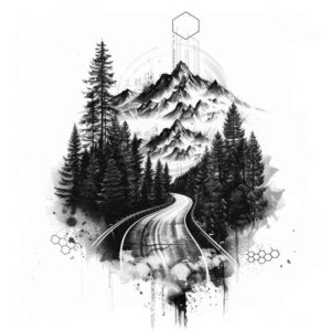 rock-tattoo – tattoo design ideas free ai generated – realism-minimal-grain – for-back-shoulder – Gallery: nature-inkby-ai