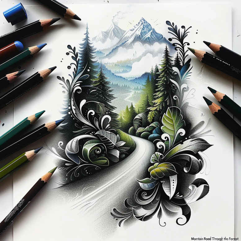 root-tattoo – tattoo design ideas free ai generated – realism-focal-blur – for-forearm – Gallery: nature-inkby-ai