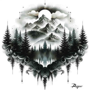 sea-tattoo – tattoo design ideas free ai generated – surrealism-fantastical-elements – for-lower-leg – Gallery: nature-inkby-ai