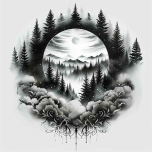 sea-tattoo – tattoo design ideas free ai generated – surrealism-melting-forms – for-collarbone – Gallery: nature-inkby-ai