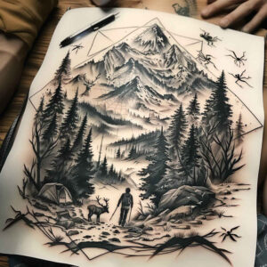 shaded-nature-tattoo – tattoo design ideas free ai generated – realism-realistic-movement – for-wrist – Gallery: nature-inkby-ai