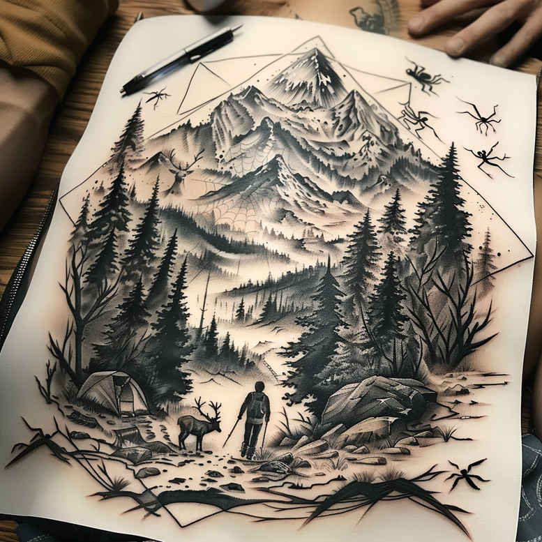 shaded-nature-tattoo – tattoo design ideas free ai generated – realism-realistic-movement – for-wrist – Gallery: nature-inkby-ai