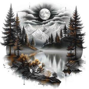 shaded-nature-tattoo – tattoo design ideas free ai generated – realism-smooth-complexion – for-shoulder – Gallery: nature-inkby-ai