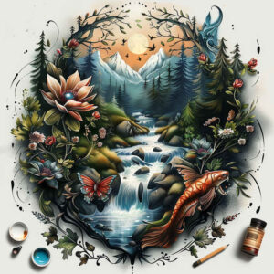 star-tattoo – tattoo design ideas free ai generated – neotraditional-bold-highlights – for-upper-shoulder – Gallery: nature-inkby-ai