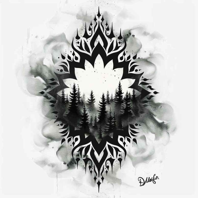 star-tattoo – tattoo design ideas free ai generated – neotraditional-layered-fill – for-side-torso – Gallery: nature-inkby-ai