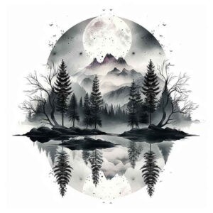 star-tattoo – tattoo design ideas free ai generated – realism-tattoo-reflection – for-calf – Gallery: nature-inkby-ai
