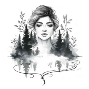 stone-tattoo – tattoo design ideas free ai generated – neotraditional-artful-color – for-thigh – Gallery: nature-inkby-ai