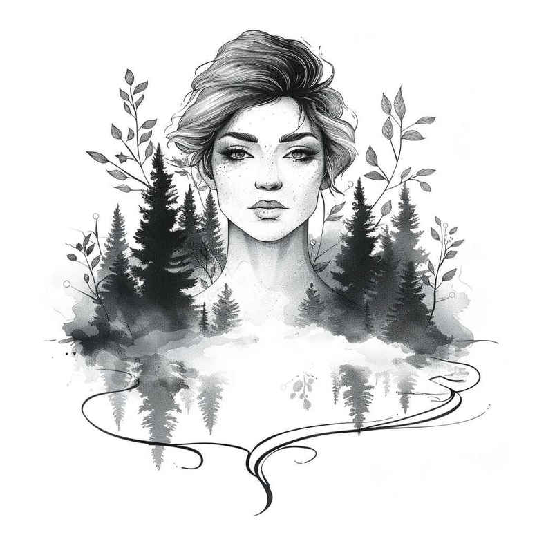 stone-tattoo – tattoo design ideas free ai generated – neotraditional-artful-color – for-thigh – Gallery: nature-inkby-ai