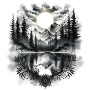 sun-tattoo – tattoo design ideas free ai generated – realism-seamless-blend – for-upper-thigh – Gallery: nature-inkby-ai