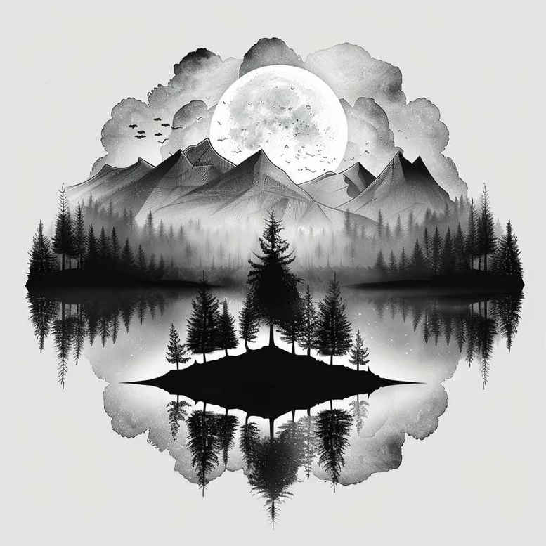 sun-tattoo – tattoo design ideas free ai generated – realism-soft-transitions – for-nape – Gallery: nature-inkby-ai