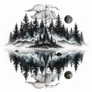 nature tattoo design ideas deep blacks botanical art embodying strength