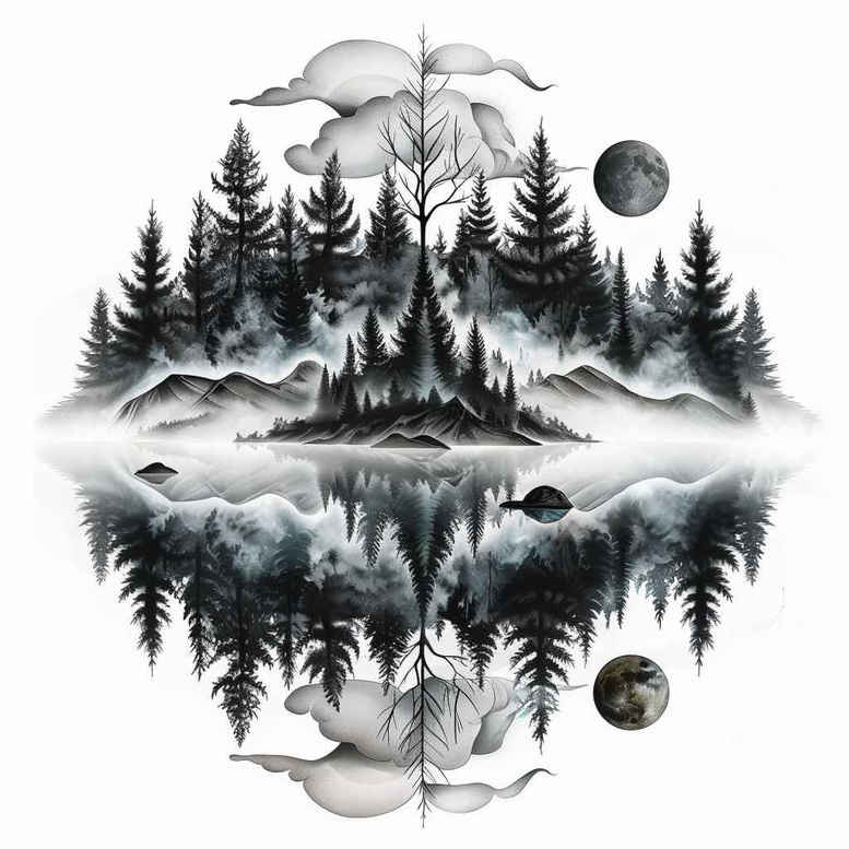 nature tattoo design ideas deep blacks botanical art embodying strength