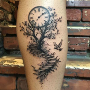 nature tattoo design ideas Neotraditional dynamic color botanical embodying strength