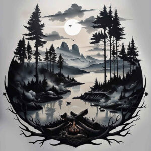 nature tattoo design ideas unreal light delicate symbolising strength