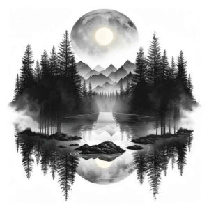 nature tattoo design ideas Surrealism unconscious imagery detailed leaves for chest