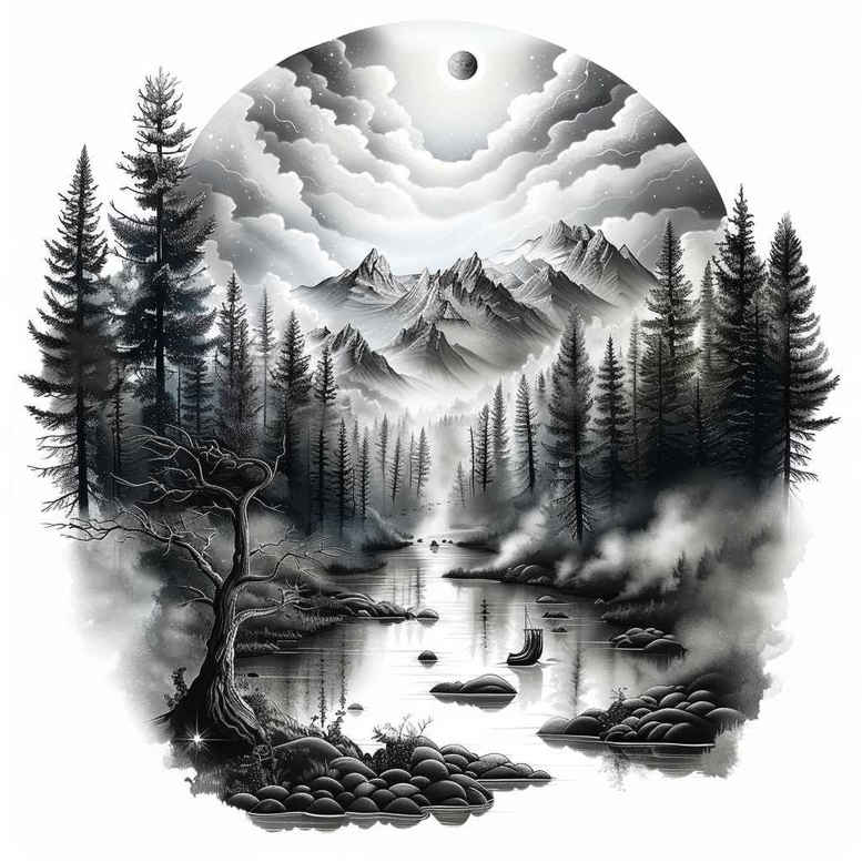 nature tattoo design ideas Surrealism morphic transformation detailed perseverance and power