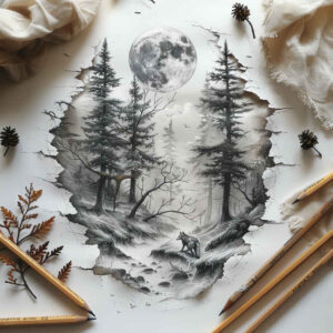 nature tattoo design ideas Surrealism esoteric earthy symbolising courage