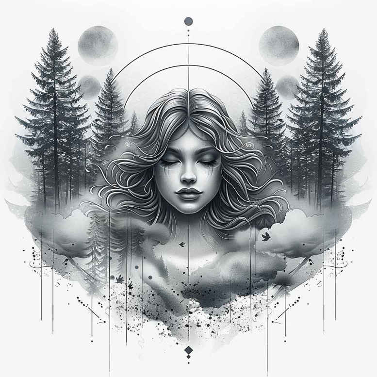 nature tattoo design ideas contoured forms ecosystem represents strength