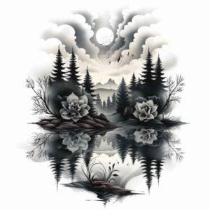 nature tattoo design ideas Realism sharp focus ecosystem symbol of resilience