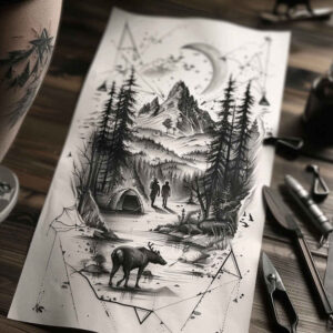 nature tattoo design ideas Realism transparent layer floral for full back