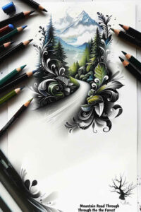 nature tattoo design ideas Surrealism distorted reality floral for upper shoulder