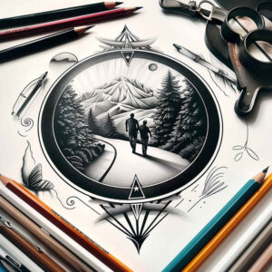 nature tattoo design ideas vivid detail garden for calf