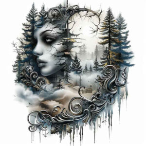 nature tattoo design ideas Realism realistic perspective garden for scapula