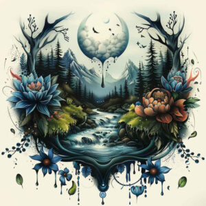 nature tattoo design ideas Realism contrast play garden resilience and power