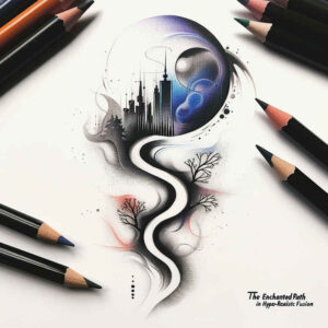 nature tattoo design ideas Surrealism morphic transformation gentle for lower thigh