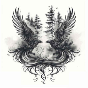 nature tattoo design ideas mirrored effect gentle stands for courage