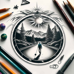 nature tattoo design ideas watercolor-style harmonious for elbow