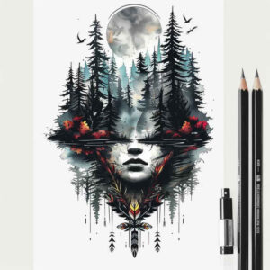 nature tattoo design ideas rich shading harmonious represents courage
