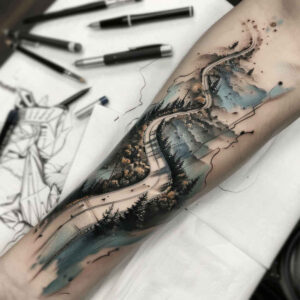 nature tattoo design ideas Realism photo-like tattoo layered for back